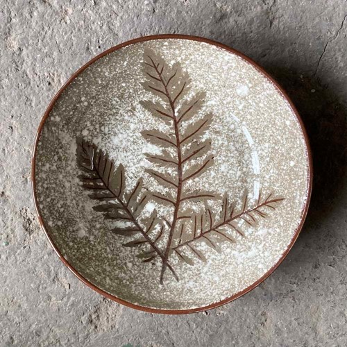 Studio pottery dish - 'Ferns'
