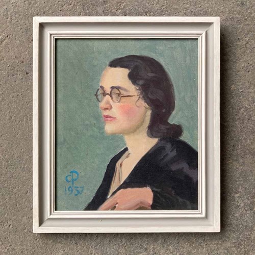 British School Self-Portrait Painting - Constance 