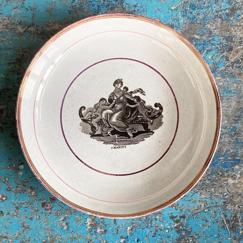 Early 19th c. Sunderland creamware bowl - 'Charity