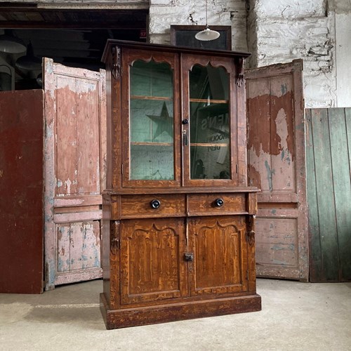 Victorian Cornish Glazed Dresser Cabinet