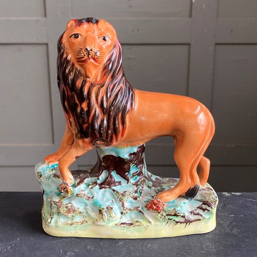 Antique Staffordshire Lion