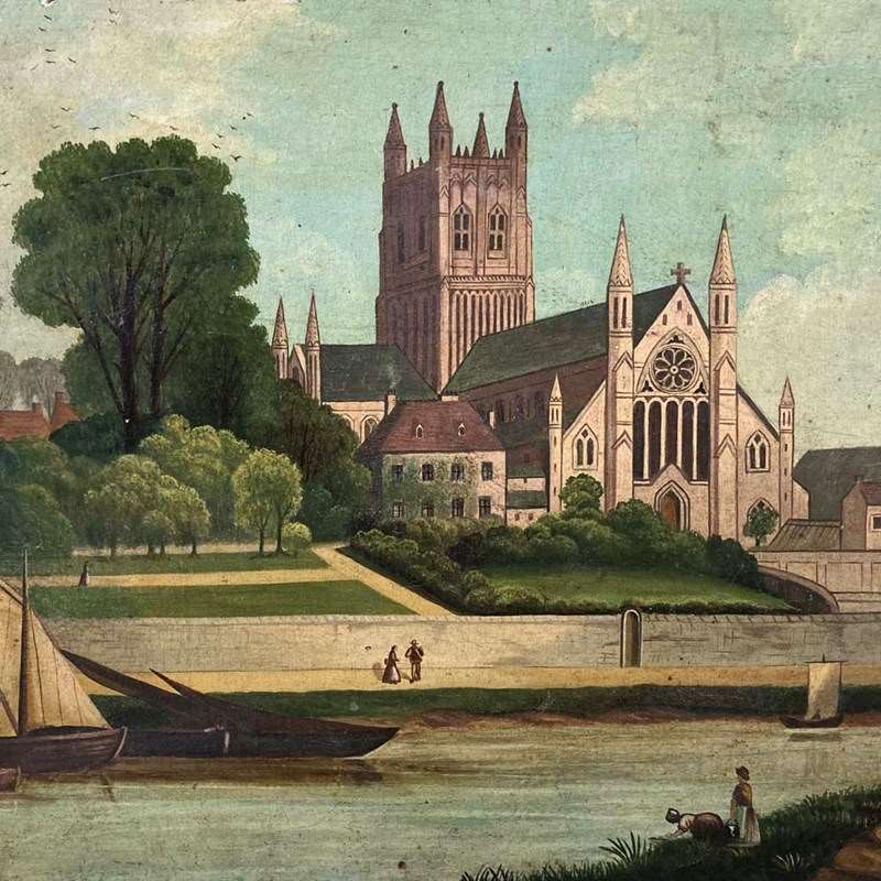 Antique Folk Art Painting - 'Worcester Cathedral'-marc-kitchen-smith-ks7974-img-5592-1000pxjpeg-main-638366921954785826.jpg