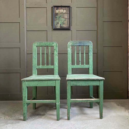 Two Painted Pine Chairs