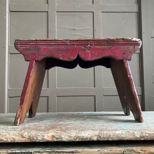 Antique Painted Pine Stool