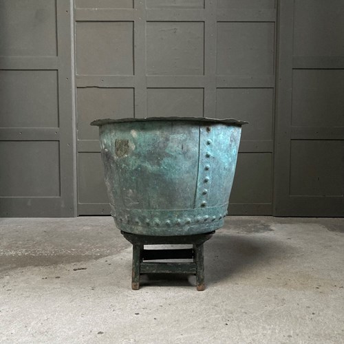 Antique Verdigris Copper Planter