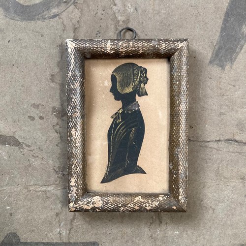 19Th C. Silhouette Portrait - 'Girl With Hair Tassel'
