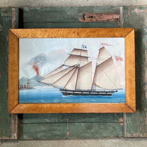 19Th Century Neapolitan Ship Painting -'Eliza'