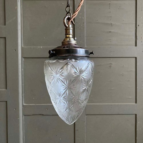 Antique Cut Glass Pendant Light