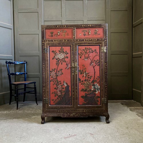 Antique Chinoiserie Lacquered Cabinet