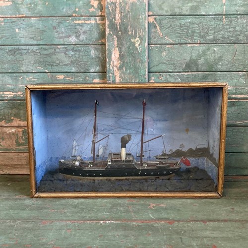 Antique Sailor's Ship Model Diorama