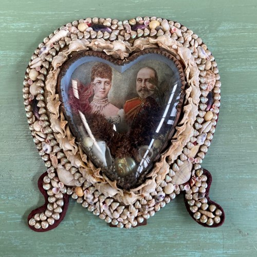 Antique Shellwork Valentine - Edward VII