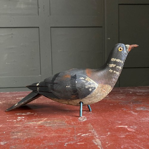 Antique Wood Pigeon Decoy - Trulock And Harriss
