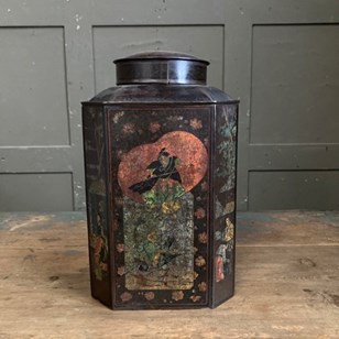 Antique Toleware Tea Canister