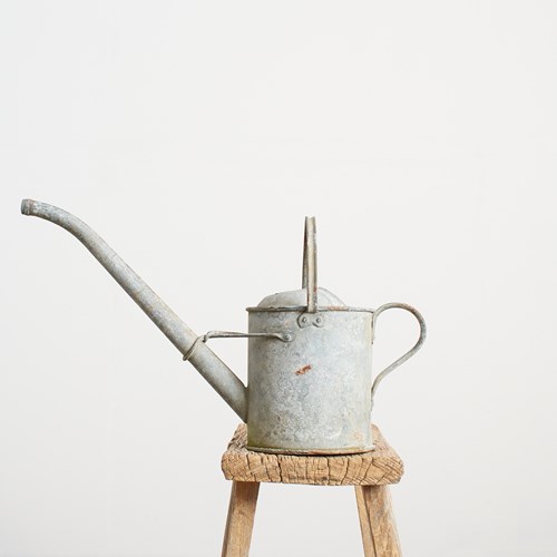 Small Antique Galvanised Watering Can -F