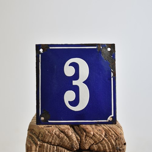 Antique Enamel House Number – 3