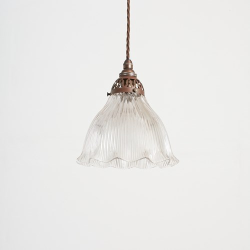 Antique Reclaimed Glass Holophane Pendant Light – AH