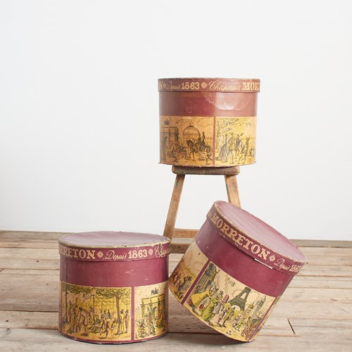 Set Of Three 19Th Century French Hat Boxes