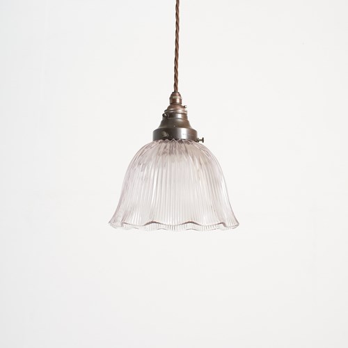 Antique Reclaimed Glass Holophane Pendant Light – AG
