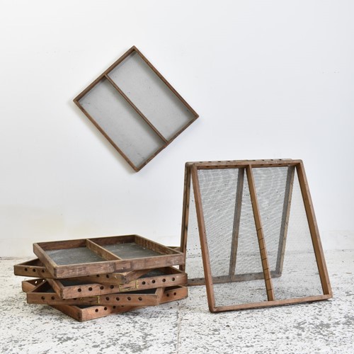 Wooden Egg Incubator Vintage Storage Trays