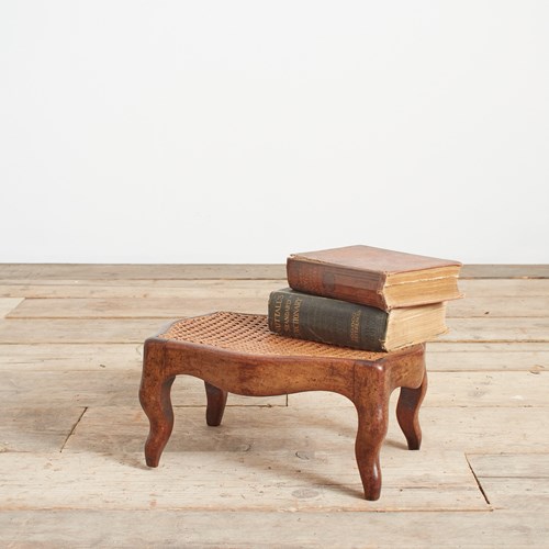 Small Antique French Cane Foot Stool