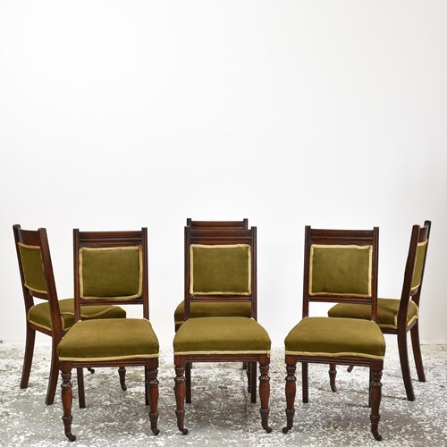 Set Of 6 Edwardian Country House Dining Chairs