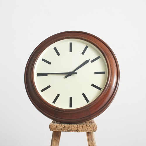 Large Antique Wooden Gents Of Leicester Station Wall Clock – F