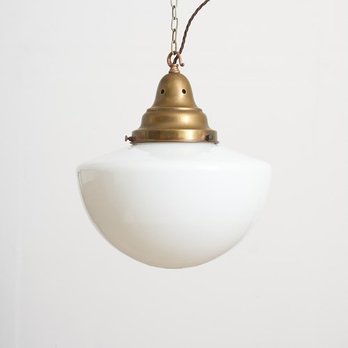 Antique Church Opaline Glass Pendant Light By Maxlume – B