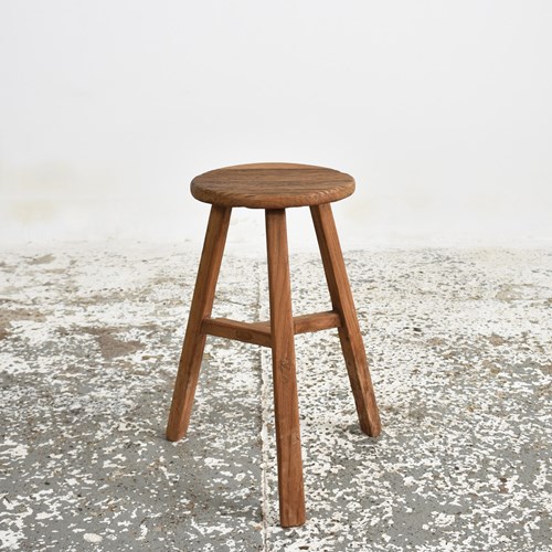 Rustic Round Top Stool – H