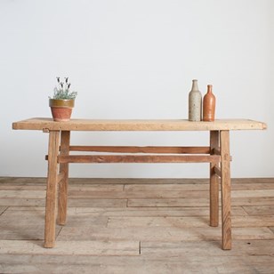 Antique Rustic Elm Console Table – ...