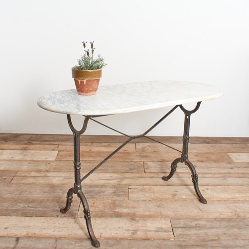 Antique French Marble Top Garden Bistro Table