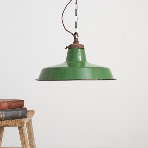 Antique Green Benjamin Enamel Pendant Light – A
