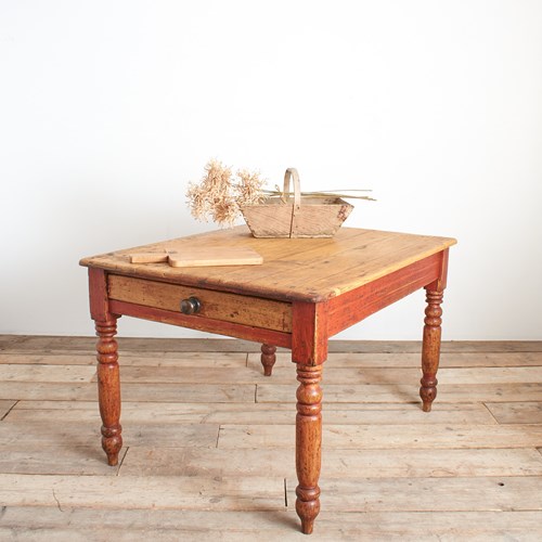 Antique Victorian Pine Farmhouse Kitchen Table