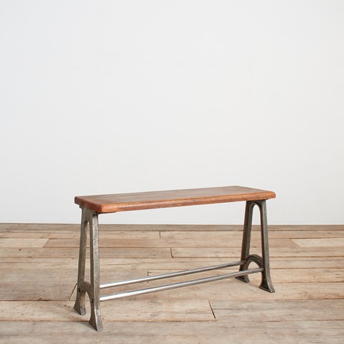 Antique School Locker Room Storage Bench – Short