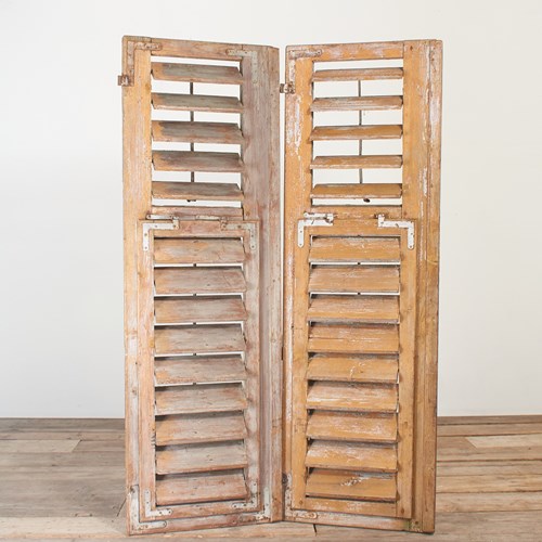 Antique Reclaimed Window Shutters – Yellow/Green