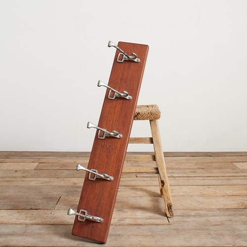 Antique School Hallway Coat Hook Rack – B