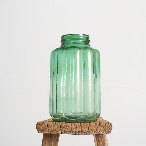Ribbed Hungarian Vintage Storage Jar Vase – Green