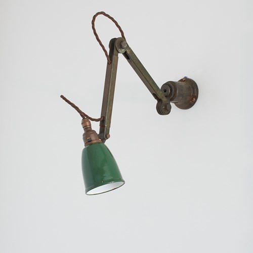 Original Antique Industrial Articulating Wall Lamp By EDL