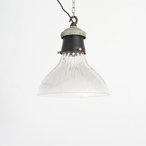 Antique Reclaimed Glass Holophane Pendant Light – AK