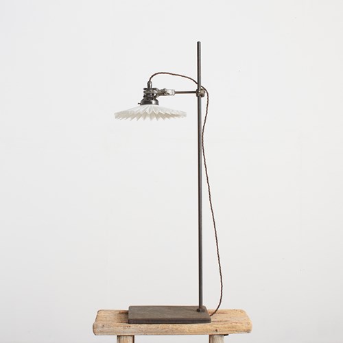 Antique French Coolie Lab Stand Desk Lamp – B