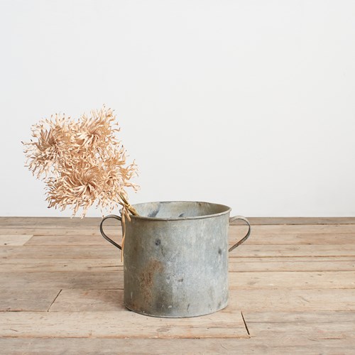 Vintage Galvanised Bucket Garden Planter – Medium