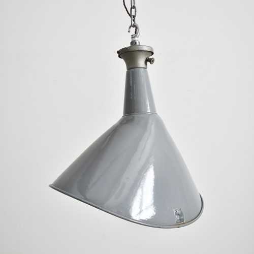 Grey Elliptical Benjamin Industrial Pendant Light 