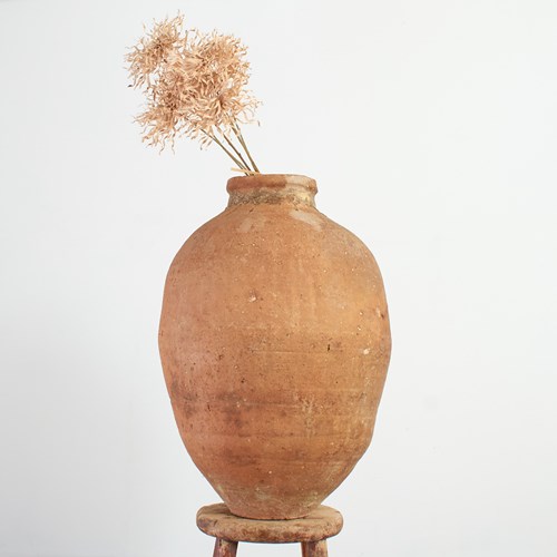 Large Antique Terracotta Olive Jar Urn – R