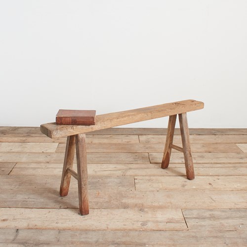 Antique Reclaimed Rustic Wooden Hallway Pig Bench -DD