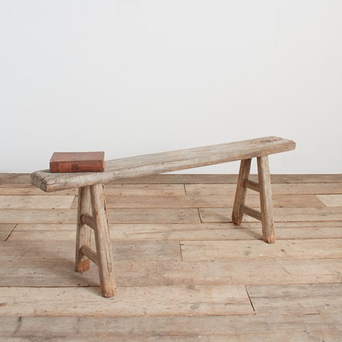 Antique Reclaimed Rustic Wooden Hallway Pig Bench -DC
