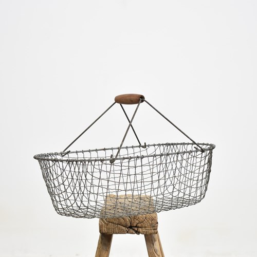 Vintage Wire Mesh Garden Basket Trug