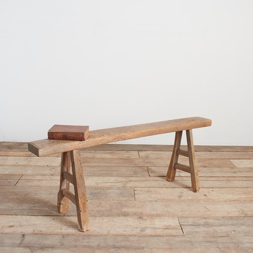 Antique Reclaimed Rustic Wooden Hallway Pig Bench -DB