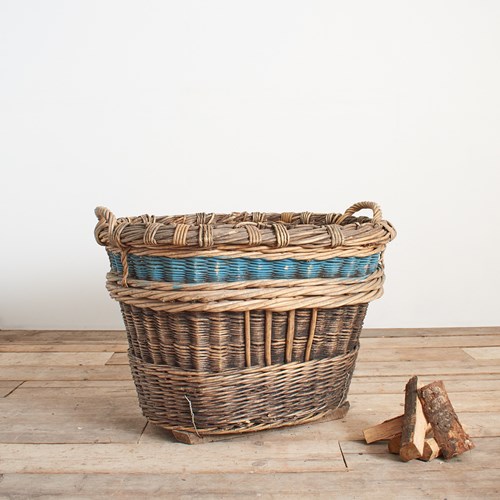 Antique French Champagne Grape Harvest Log Basket – AE