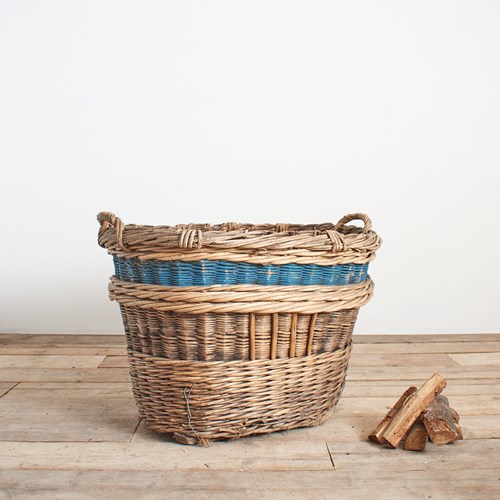 Antique French Champagne Grape Harvest Log Basket – AF