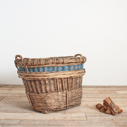 Antique French Champagne Grape Harvest Log Basket – AH