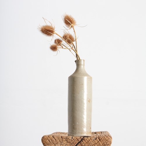 Antique Normandy Stoneware Cider Bottle- D